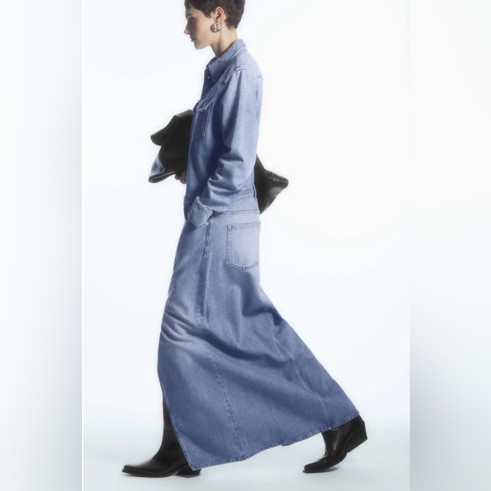 COS Denim Maxi Shirt Dress Sz. 12